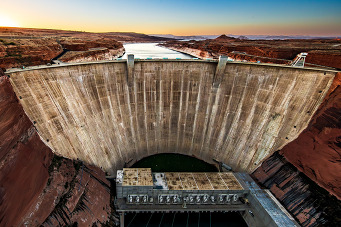 Hoover Dam at sunset
