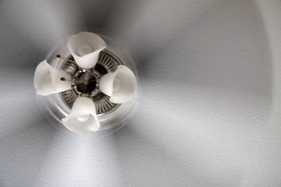 Spinning ceiling fan with lights