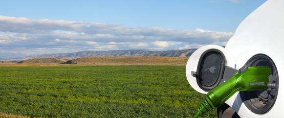 Vehicle charging in rural area. 