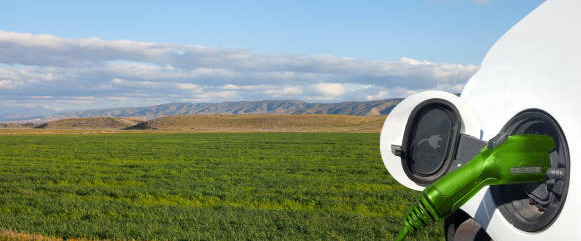 Vehicle charging in rural area. 