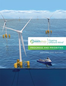 A photo of an offshore wind farm overlain with the title of a report