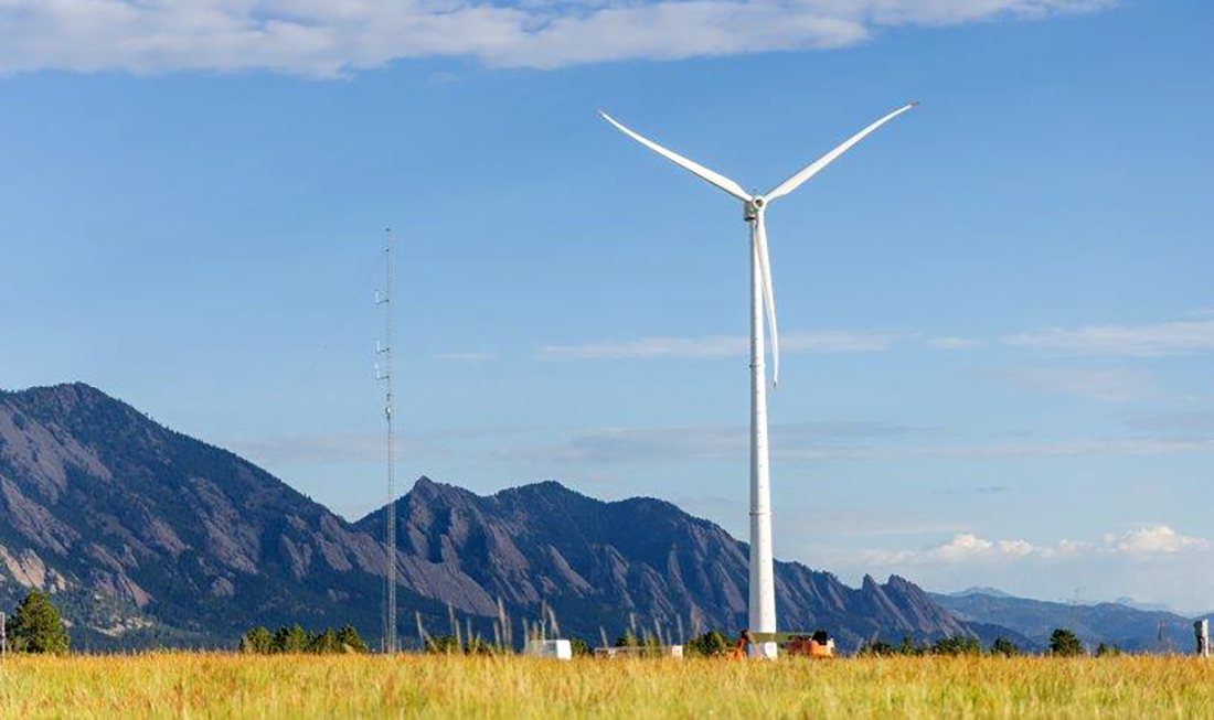 The Eocycle M-26 wind turbine. Photo courtesy of Gregory Cooper, NREL