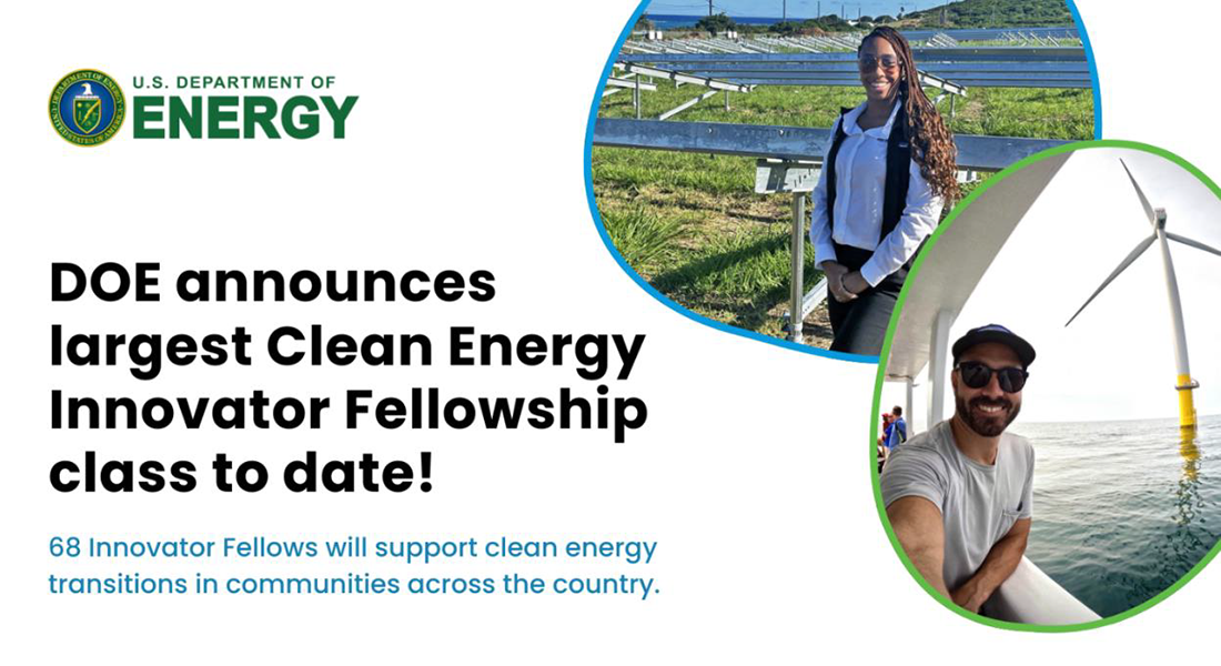 DOE announces largest Clean Energy Innovator Fellowship class to date! graphic