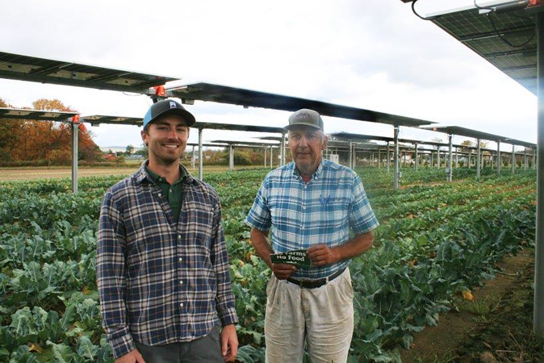 Jake Marley of Hyperion Systems LLC (left) and farmer Joe Czajkowski (right) at Czajkowski Farm.