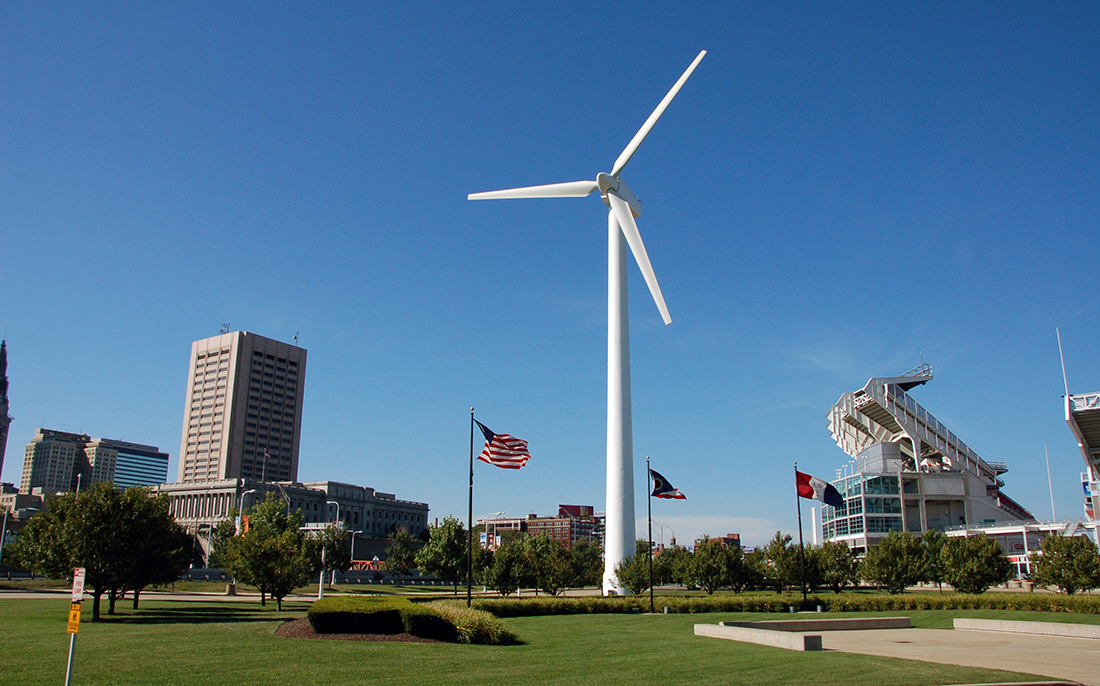 Vestas 225-kW wind turbine in downtown Cleveland