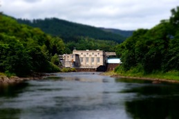 A hydropower facility and river