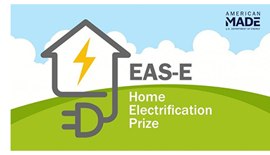 Prize graphic: EAS-E Home Electrification Prize text and image of a house
