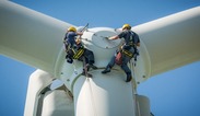 Two workers working on a Turbine 