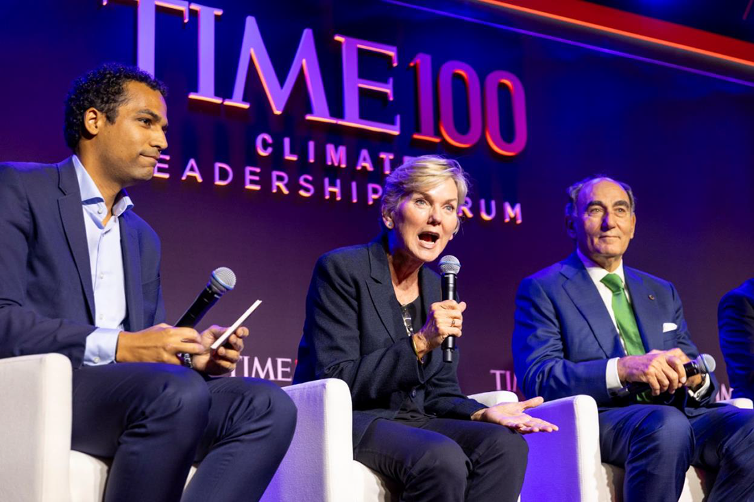 Secretary Jennifer Granholm speaks on a panel at the TIME Climate Leadership Forum.
