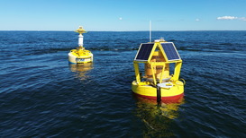 Marine energy buoys deployed at sea