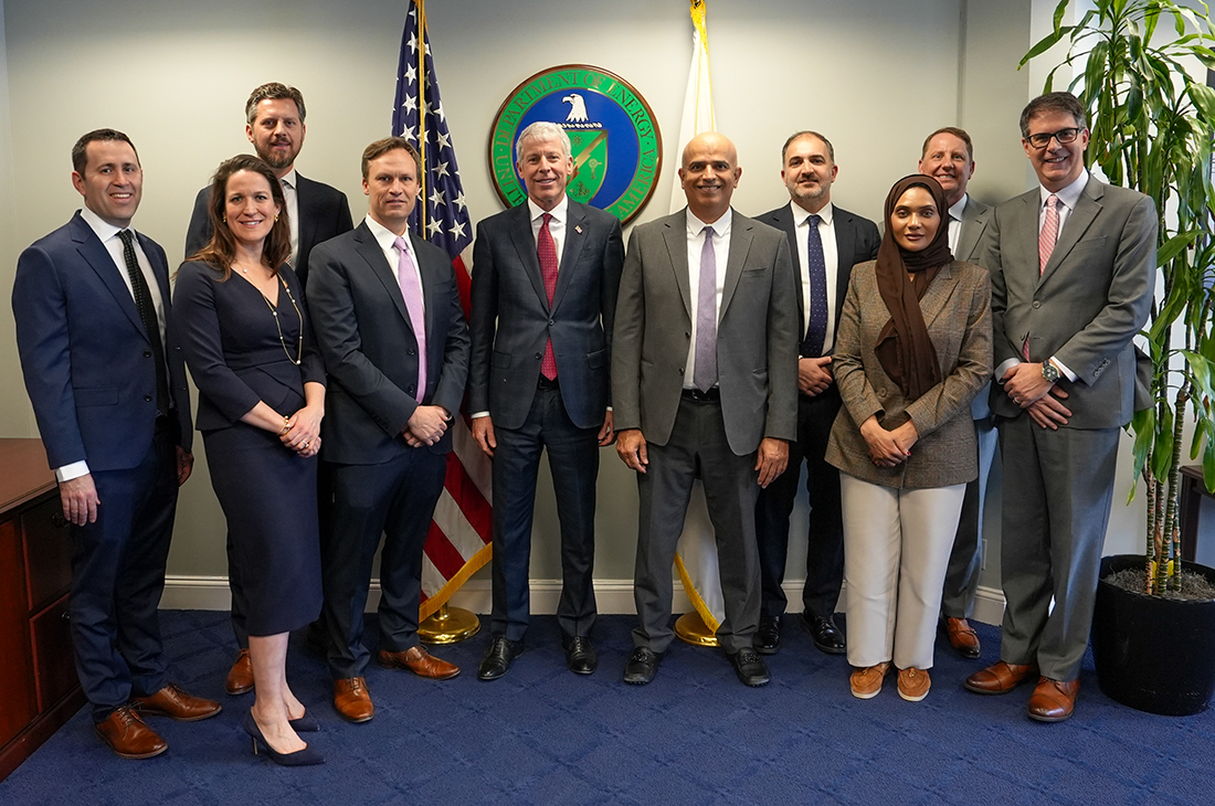 Secretary Wright and Assistant Secretary Robertson with executives of Century Aluminum