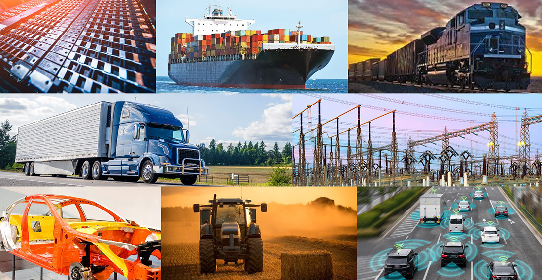 Collage featuring various modes of transportation