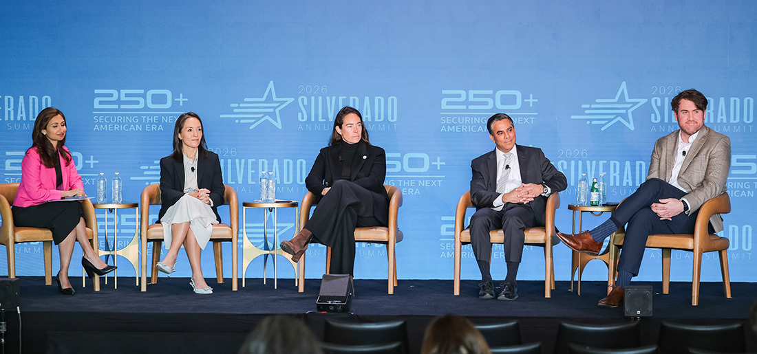 Panelists onstage at Silverado Policy Accelerator