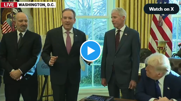 Administrator Zeldin addresses the press corps while speaking at the White House.