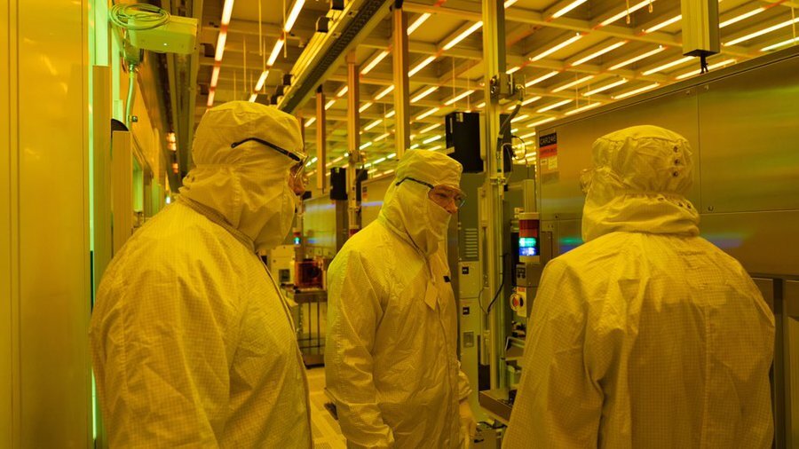Administrator Zeldin with scientists in hazmat suits tour toured Intel ’s massive semiconductor factory in New Mexico.