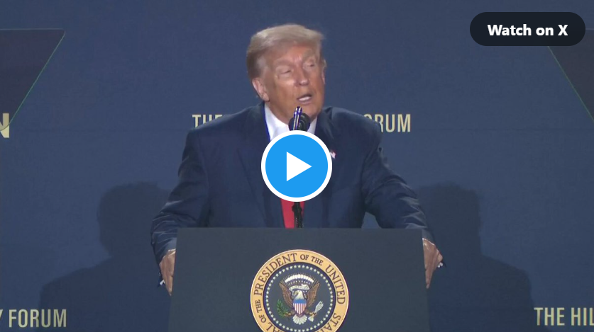 President Trump speaking at event.