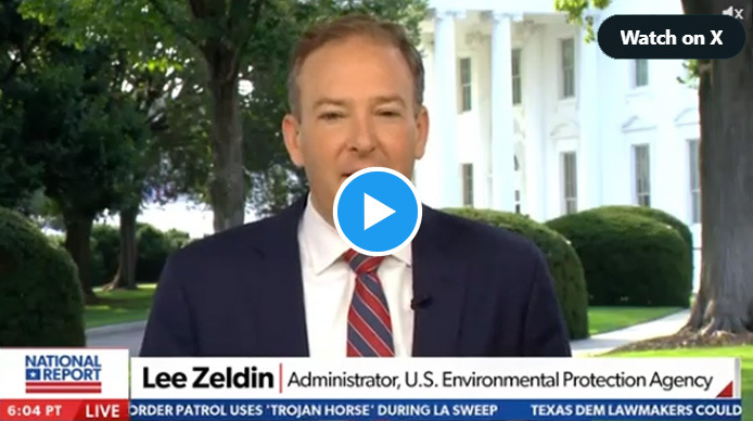 Administrator Zeldin in front of the White House on a televised interview with NewsMax.