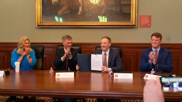 Administrator Zeldin signs proposal to approve Wyoming’s coal combustion residuals program application.