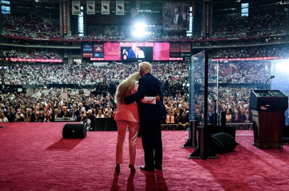 President Trump and Erika Kirk.