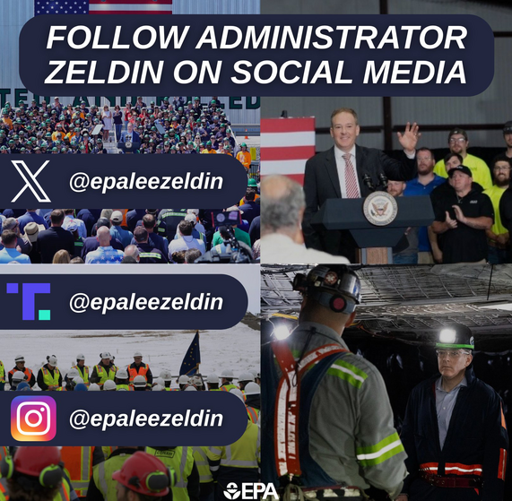 Administrator Zeldin joins Truth Social and Instagram.