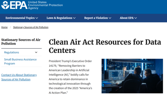 EPA Data Centers Webpage