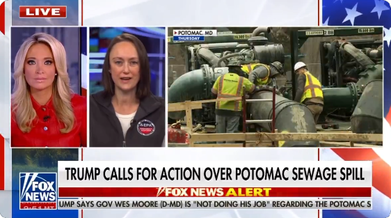 Fox News coverage of Potomac sewage spill.