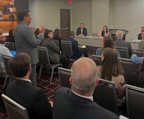 Jess Kramer at a roundtable with water sector leaders