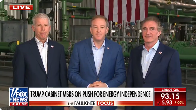 Administrator Zeldin on Fox News with other Trump cabinet members.