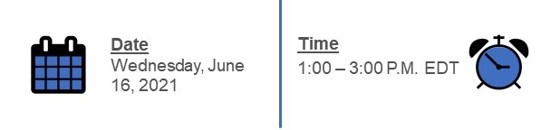 Wed. June 16. 1-3 pm EDT