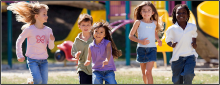Group of children playing outside