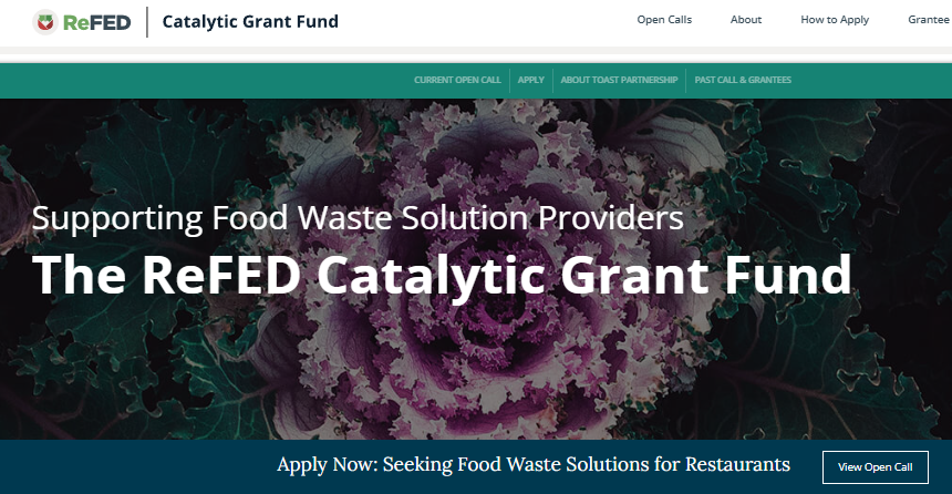 Screenshot of the ReFED Catalytic Grant Fund webpage