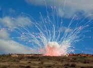 This is a picture of an explosion at an open burning open detonation pit 