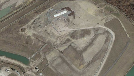 aerial view of a landfill