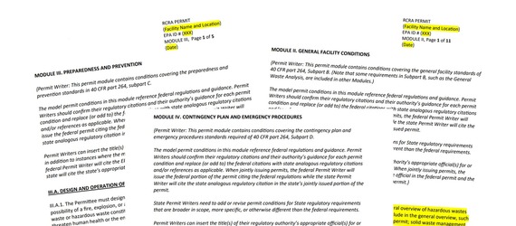 Screenshot of three permit modules