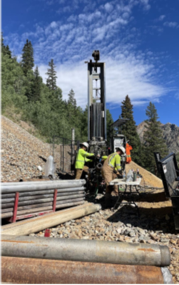 Bandora Mine Drill rig used for creating monitoring well