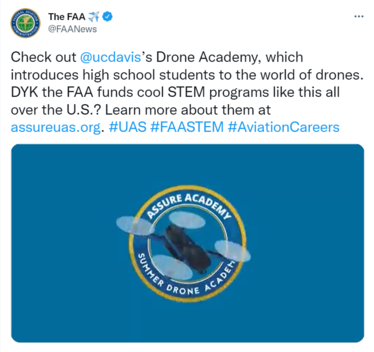 Check out @ucdavis’s Drone Academy, which introduces high school students to the world of drones. 