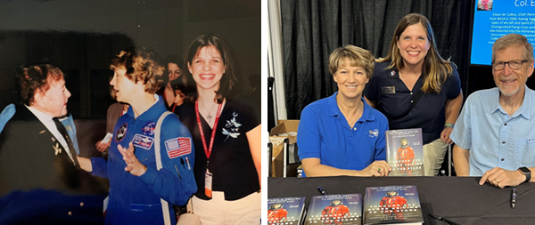 Astronaut Eileen Collins and AGL Project Manager Julia Makiejus