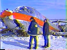  USAir Flight 499 wreckage in snowy field