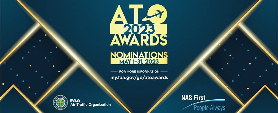 A graphic of the FAA's annual ATO Awards for 2023.