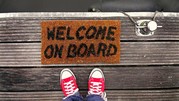 welcome onboard stock photo