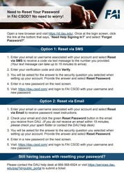 FAI CSOD password reset flyer with instructions