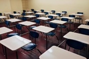 classroom with empty desks