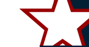 A partial outline of a red and white star with a navy blue background accent in the upper right corner.
