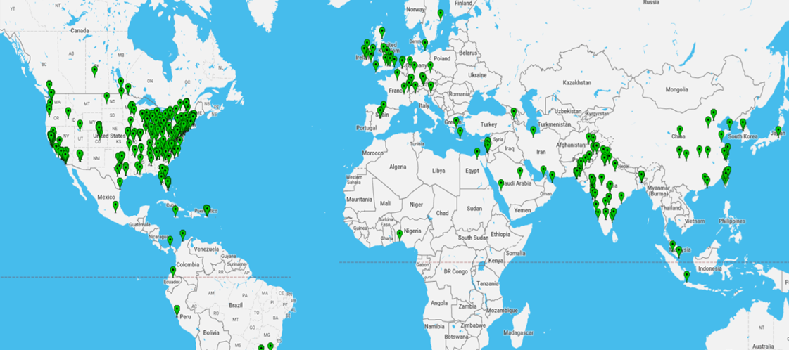 Small Business Conference participation map