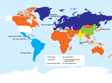 Colorful world map, labeled with various countires