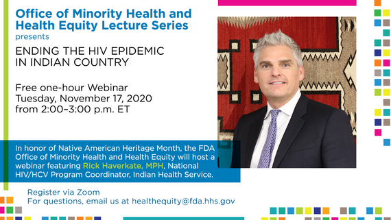 Native American Heritage Month Webinar flyer with picture of guest speaker Rick Haverkate