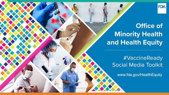 Picture of the cover of social media toolkit with images of people getting vaccinated