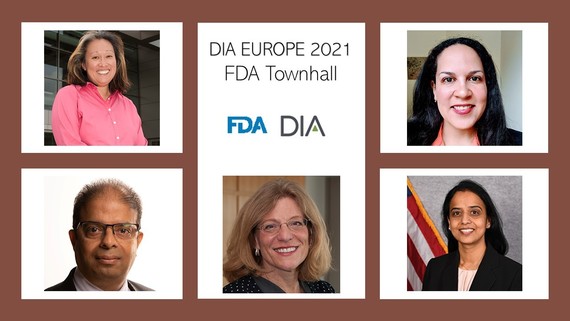 image of five speakers of the DIA FDA townhall