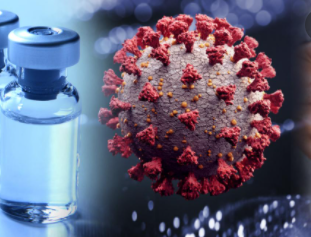 Vaccine Vial and coronavirus image