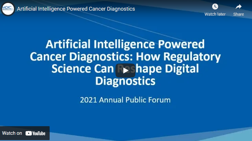 Screenshot from the Artificial Intelligence and Digital Diagnostics: MDIC Annual Forum video.